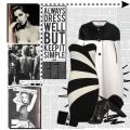 Kombinirana haljina - moderan način da se naglasi dostojanstvo figure Bijela haljina sa strane crna