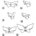 Origami papierový motýľ